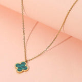 Stainless Steel Quatrefoil Pendant Necklace - Madeline Love - Flyclothing LLC