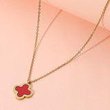 Stainless Steel Quatrefoil Pendant Necklace - Madeline Love - Flyclothing LLC
