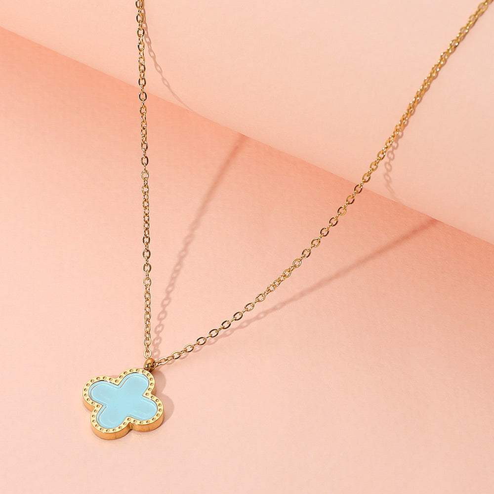 Stainless Steel Quatrefoil Pendant Necklace - Madeline Love - Flyclothing LLC