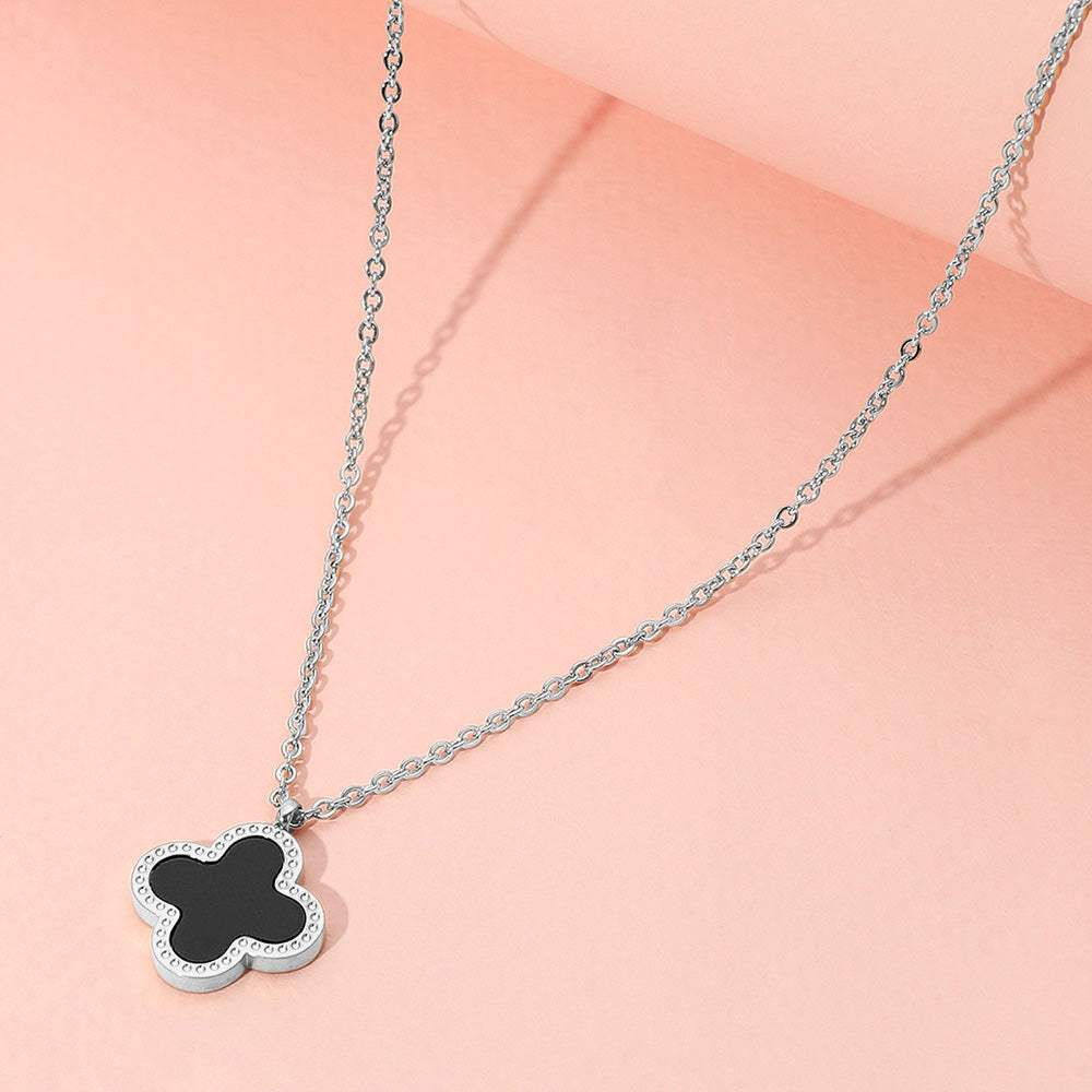 Stainless Steel Quatrefoil Pendant Necklace - Madeline Love - Flyclothing LLC