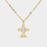 CZ Stone Paved Airplane Pendant Stainless Steel Necklace - Madeline Love - Flyclothing LLC
