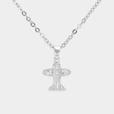 CZ Stone Paved Airplane Pendant Stainless Steel Necklace - Madeline Love - Flyclothing LLC