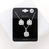 CZ Round Accented Octagon Pendant Necklace - Madeline Love - Flyclothing LLC