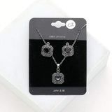 CZ Round Accented Octagon Pendant Necklace - Madeline Love - Flyclothing LLC