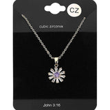 CZ Flower Stone Pendant Necklace - Madeline Love - Flyclothing LLC