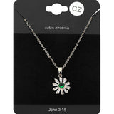 CZ Flower Stone Pendant Necklace - Madeline Love - Flyclothing LLC