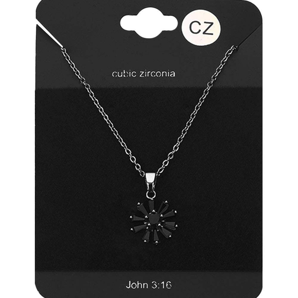CZ Flower Stone Pendant Necklace - Madeline Love - Flyclothing LLC