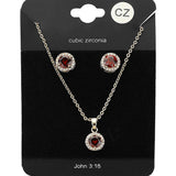 CZ Round Stone Accented Pendant Necklace - Madeline Love - Flyclothing LLC