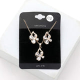 Flower CZ Stone Accented Pendant Necklace - Madeline Love - Flyclothing LLC