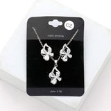 Flower CZ Stone Accented Pendant Necklace - Madeline Love - Flyclothing LLC