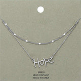 Brass Metal Hope Pendant Layered Necklace - Madeline Love - Flyclothing LLC