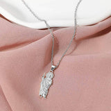 Stainless Steel Stone Paved San Judas Pendant Necklace - Madeline Love - Flyclothing LLC