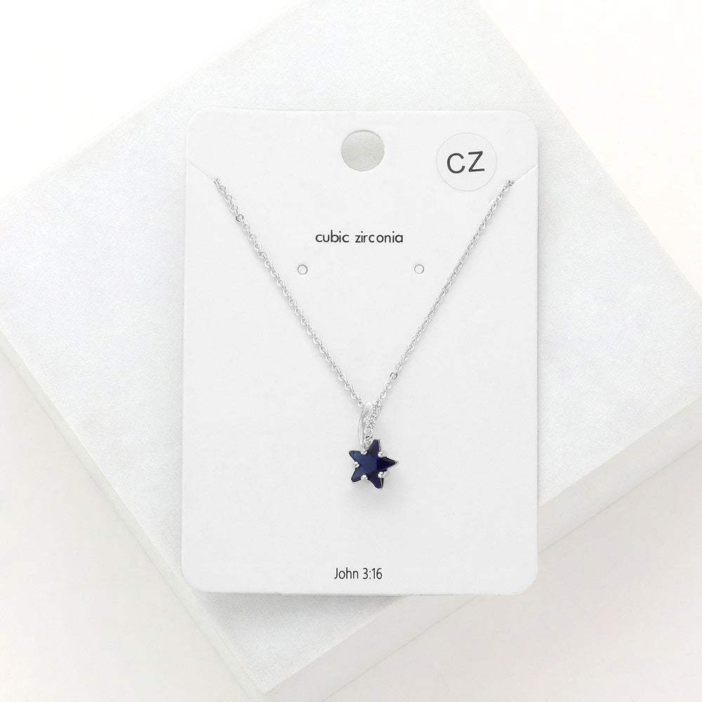 CZ Star Pendant Necklace - Madeline Love - Flyclothing LLC