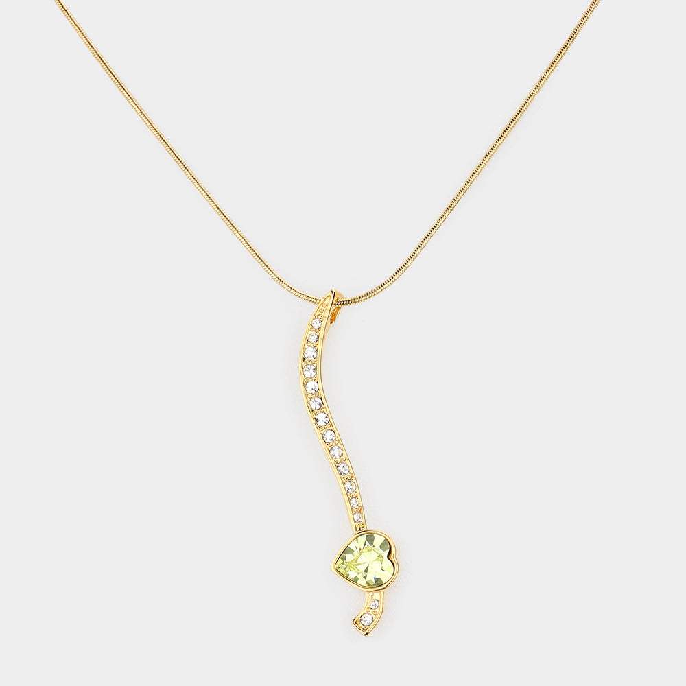 Crystal Heart Tail Pendant Necklace - Madeline Love - Flyclothing LLC