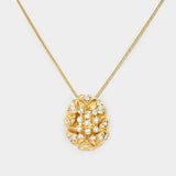 Crystal embellished oval pendant necklace - Madeline Love - Flyclothing LLC