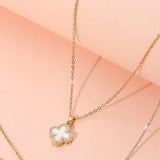 Reversible Stainless Steel Quatrefoil Pendant Necklace - Madeline Love - Flyclothing LLC