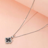 Reversible Stainless Steel Quatrefoil Pendant Necklace - Madeline Love - Flyclothing LLC