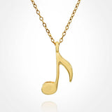 Stainless Steel Musical Note Pendant Necklace - Madeline Love - Flyclothing LLC