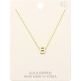 -B- Gold Dipped Initial Monogram Metal Pendant Necklace - Madeline Love - Flyclothing LLC