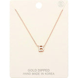 -B- Gold Dipped Initial Monogram Metal Pendant Necklace - Madeline Love - Flyclothing LLC