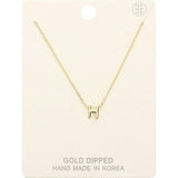 -H- Gold Dipped Initial Monogram Metal Pendant Necklace - Madeline Love - Flyclothing LLC