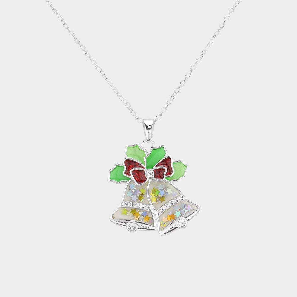 Enamel Christmas Jingle Bell Pendant Necklace - Madeline Love - Flyclothing LLC