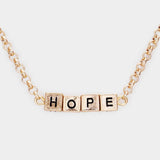 HOPE Metal Cube Pendant Necklace - Madeline Love - Flyclothing LLC