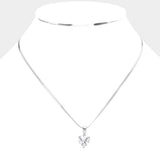 Stainless Steel CZ Heart Pendant Necklace - Madeline Love - Flyclothing LLC