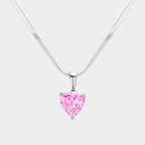 Stainless Steel CZ Heart Pendant Necklace - Madeline Love - Flyclothing LLC