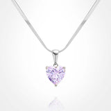 Stainless Steel CZ Heart Pendant Necklace - Madeline Love - Flyclothing LLC