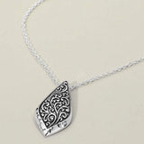 Two Tone Metal Intricate Artisan Leaf Pendant Necklace - Madeline Love - Flyclothing LLC