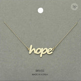 Brass Metal Hope Pendant Necklace - Madeline Love - Flyclothing LLC