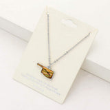 Oklahoma State Map Abalone Pendant Necklace - Madeline Love - Flyclothing LLC