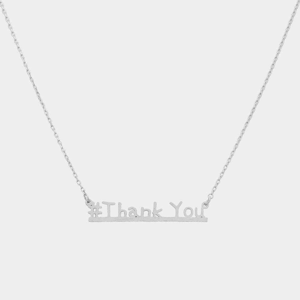 #Thank you Message Pendant Necklace - Madeline Love - Flyclothing LLC