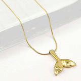 Stainless Steel Whale Tail Pendant Necklace - Madeline Love - Flyclothing LLC