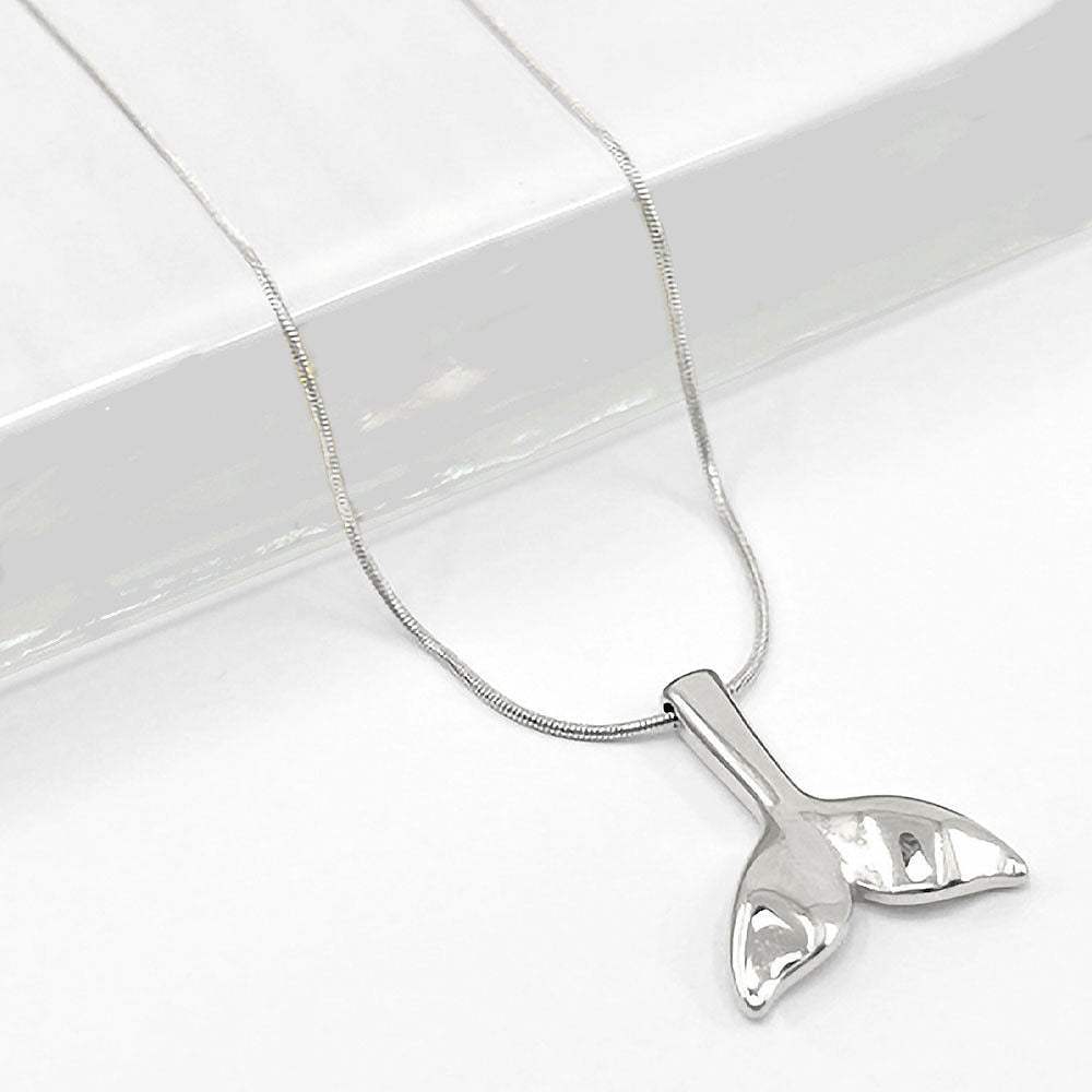 Stainless Steel Whale Tail Pendant Necklace - Madeline Love - Flyclothing LLC