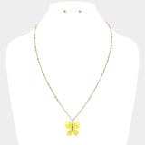 Glittered Resin Butterfly Pendant Necklace - Madeline Love - Flyclothing LLC