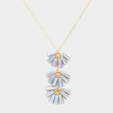 Trapezoid Bead Wrapped Link Pendant Necklace - Madeline Love - Flyclothing LLC