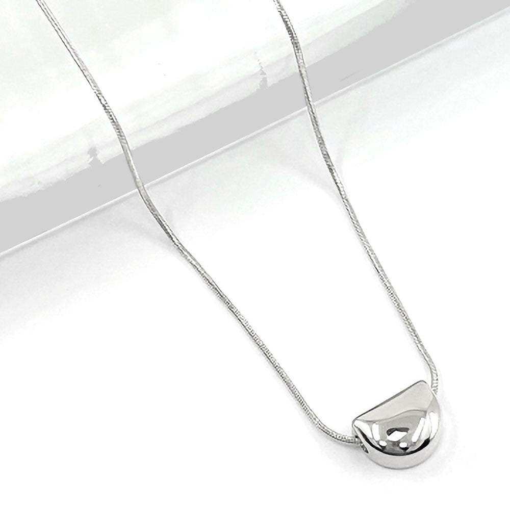 Stainless Steel Mini Half Moon Pendant Necklace - Madeline Love - Flyclothing LLC