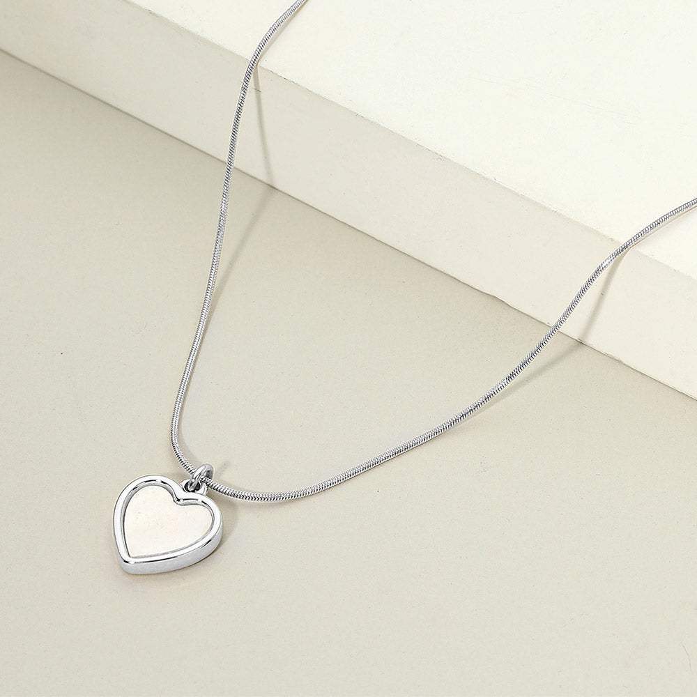 Stainless Steel Mother of Pearl Heart Pendant Necklace - Madeline Love - Flyclothing LLC