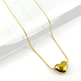 Stainless Steel Puffy Heart Pendant Necklace - Madeline Love - Flyclothing LLC