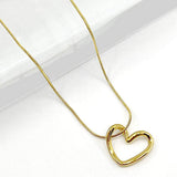 Stainless Steel Open Heart Pendant Necklace - Madeline Love - Flyclothing LLC