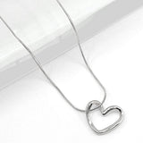 Stainless Steel Open Heart Pendant Necklace - Madeline Love - Flyclothing LLC