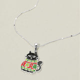 Christmas Sweater Black Cat Pendant Necklace - Madeline Love - Flyclothing LLC