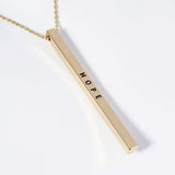 HOPE Brass Metal Bar Pendant Necklace - Madeline Love - Flyclothing LLC