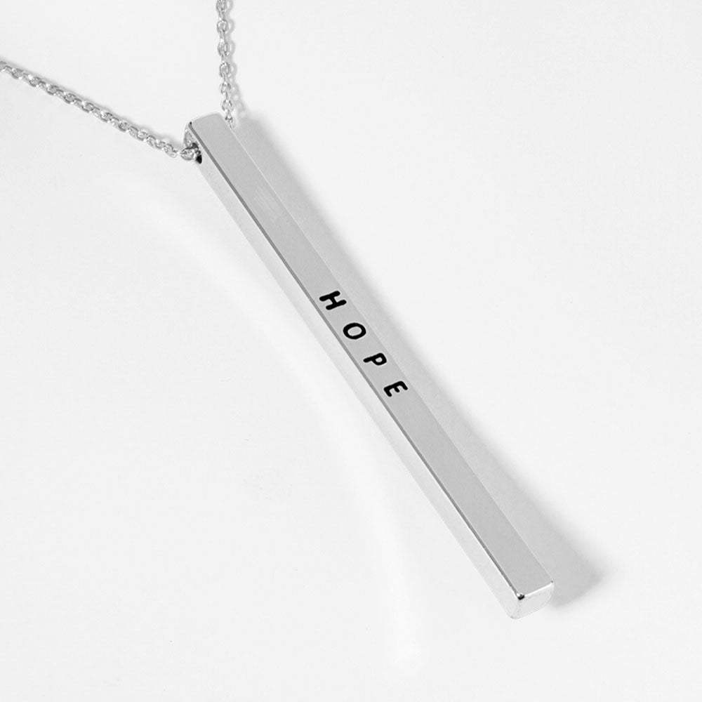 HOPE Brass Metal Bar Pendant Necklace - Madeline Love - Flyclothing LLC