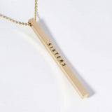 SISTERS Brass Metal Bar Pendant Necklace - Madeline Love - Flyclothing LLC