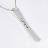 SISTERS Brass Metal Bar Pendant Necklace - Madeline Love - Flyclothing LLC
