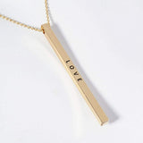 LOVE Brass Metal Bar Pendant Necklace - Madeline Love - Flyclothing LLC