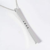 LOVE Brass Metal Bar Pendant Necklace - Madeline Love - Flyclothing LLC